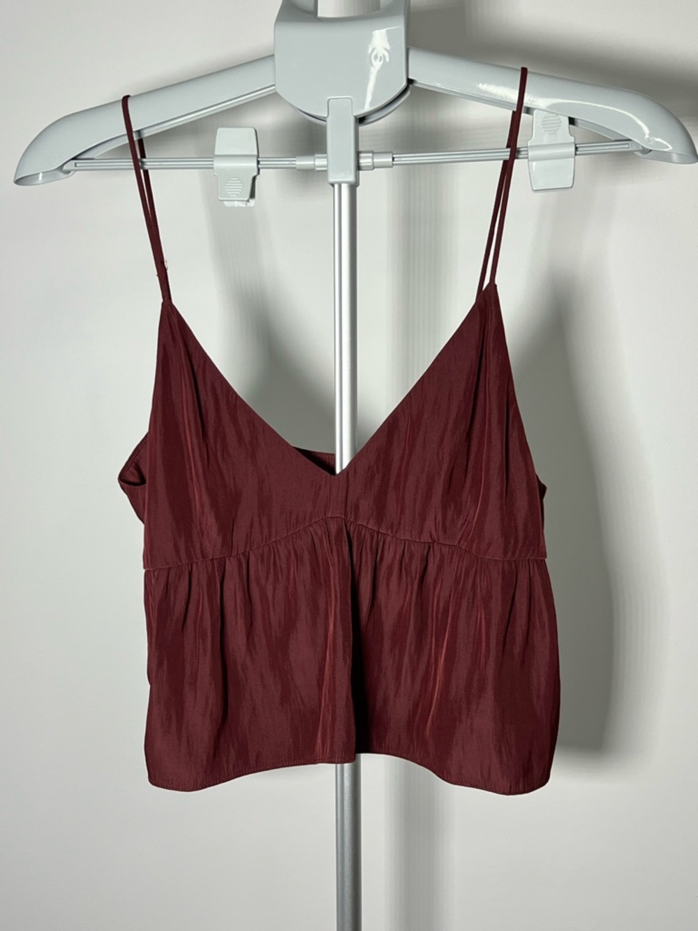 Little Moon Maroon V-Neck Spaghetti Strap Cami